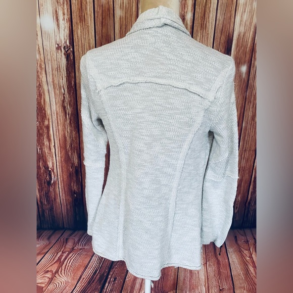 Women’s XS Sweater Cardigan Knox Rose Open Front Ivory Glitter Zip Sleeve Pocket - Picture 9 of 14